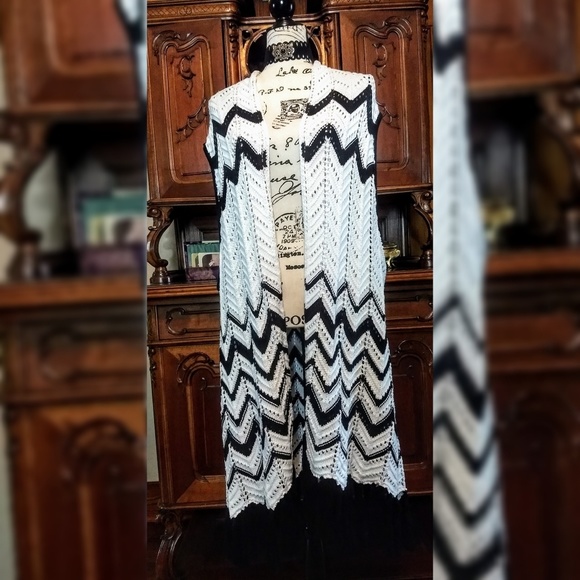 Serengeti Jackets & Blazers - Serengeti Black and White Crochet cover up plus 2x Serengeti Jackets & Blazers - Serengeti Black and White Crochet cover up plus 2x